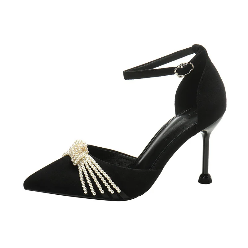 

2021 Pearl Bow High Heels Fashion plus Size Heels Women Women Sandals