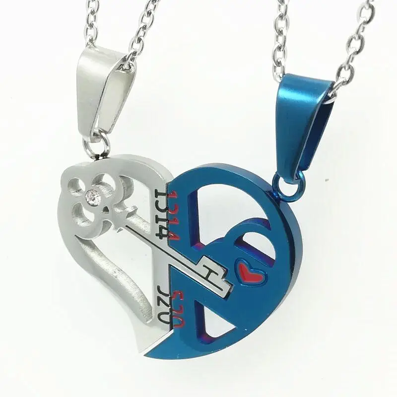 

Couple Jewelry For Lovers Stainless Steel Women Key and Lock Pendant Necklace 1314520 Anniversary Gift