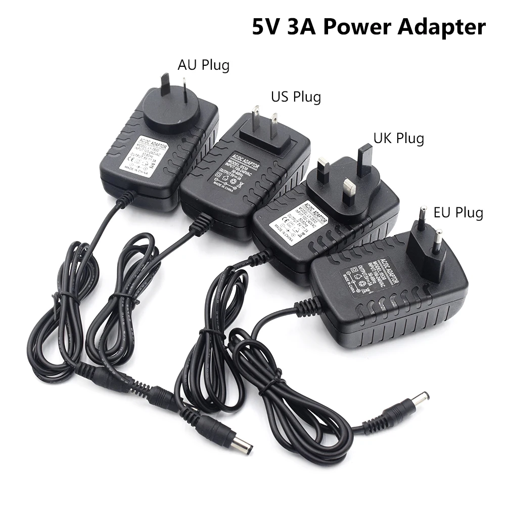 

AC DC 5V 12V Volt Power Supply Charger Switching Transformer Adapter EU US UK 1A 2A 3A For CCTV Driver LED Light Strips Lamp