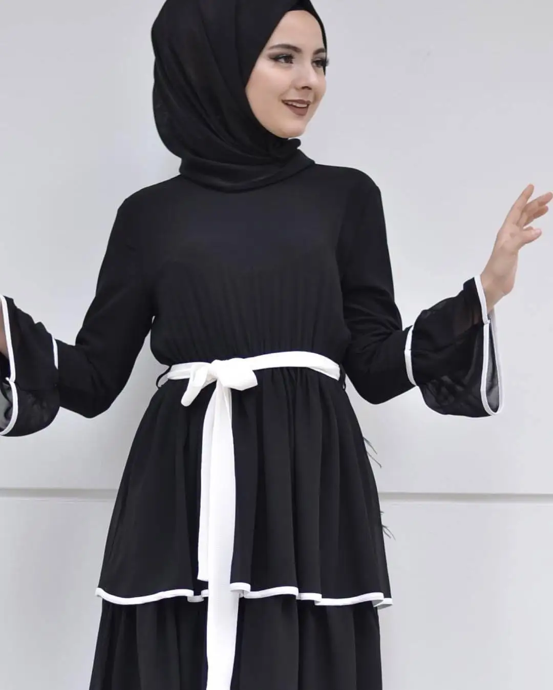WEPBEL женское мусульманское платье abaya арабское с оборками модное повседневное