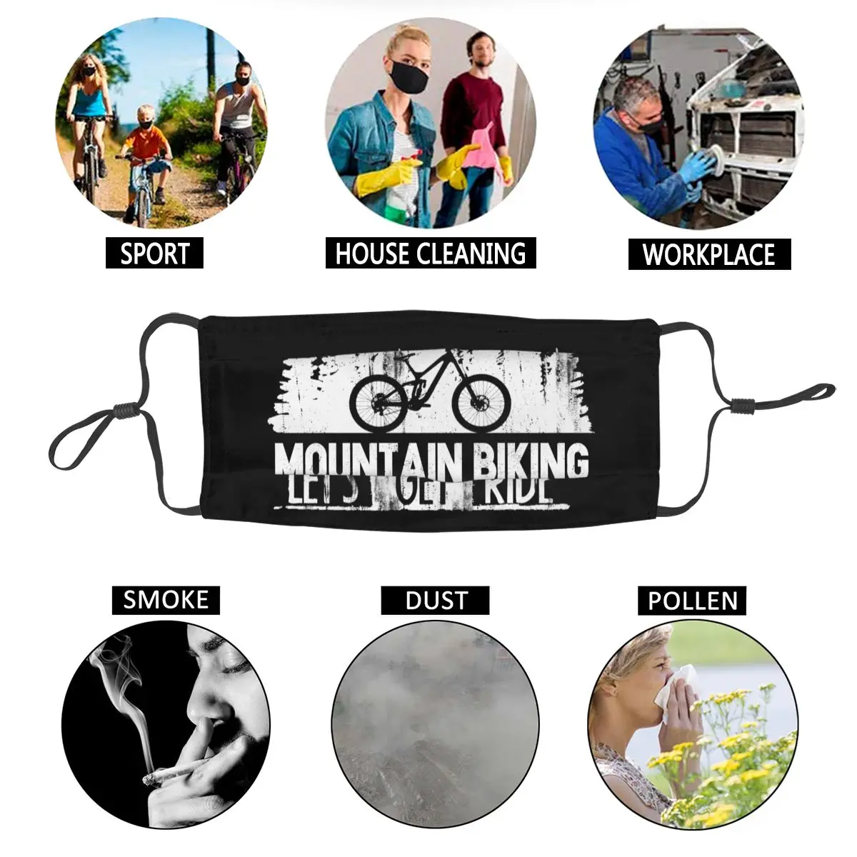 

Adult Classic Mountain Biking Mask Anti Dust MTB Biker Protection Respirator Washable Mouth-Muffle