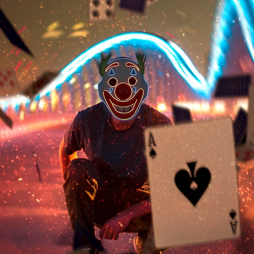 Waylike Хэллоуин Джокер маска Артур крапинку Косплэй фильм костюм клоуна для