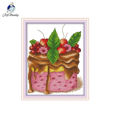 Joy Sunday торт и кофе Десерт вышивка крестиком с принтом DMC 11CT 14CT ребенок ручной работы DIY Вышивка Набор для домашнего декора и подарка - Цвет: J423