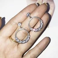 s925 sterling silver color 2 carats diamond earring forw women fashion gemstone bizuteria silver 925 jewelry orecchini earrings