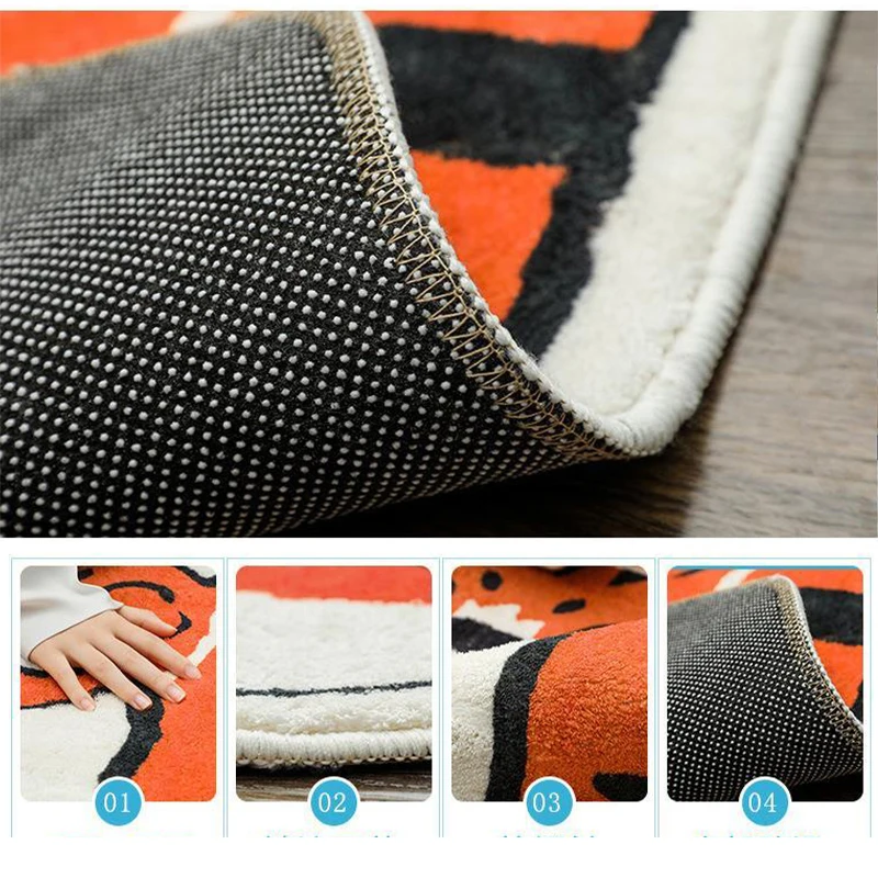 

Lamb Cashmere Cartoon Home Living Room Carpet Floor Mat Home Children Room Plush Foot Pad Bedroom Long Bedside Rugs