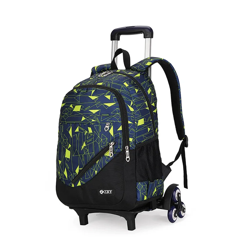 Сумка-тележка для мальчиков и девочек ZIRANYU, школьная сумка для чемодана, рюкзак, новейшие съемные детские школьные сумки QA2/6-колесные лестни...