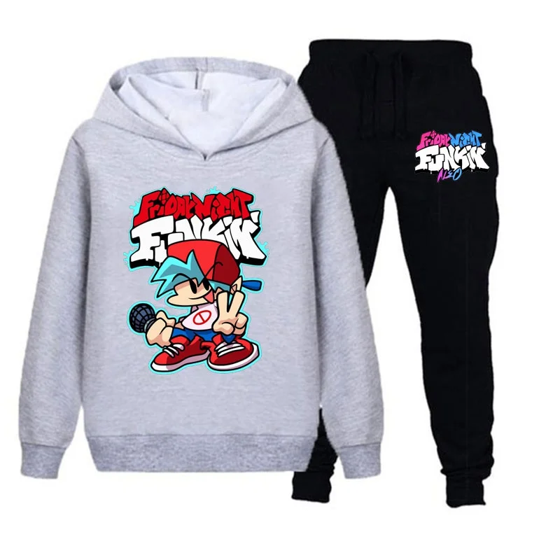 Fashion Children's Clothes Cartoon Hoodie and Pants Two-piece Game Friday Night Funkin Sportswear Leisure Sports Children's Suit