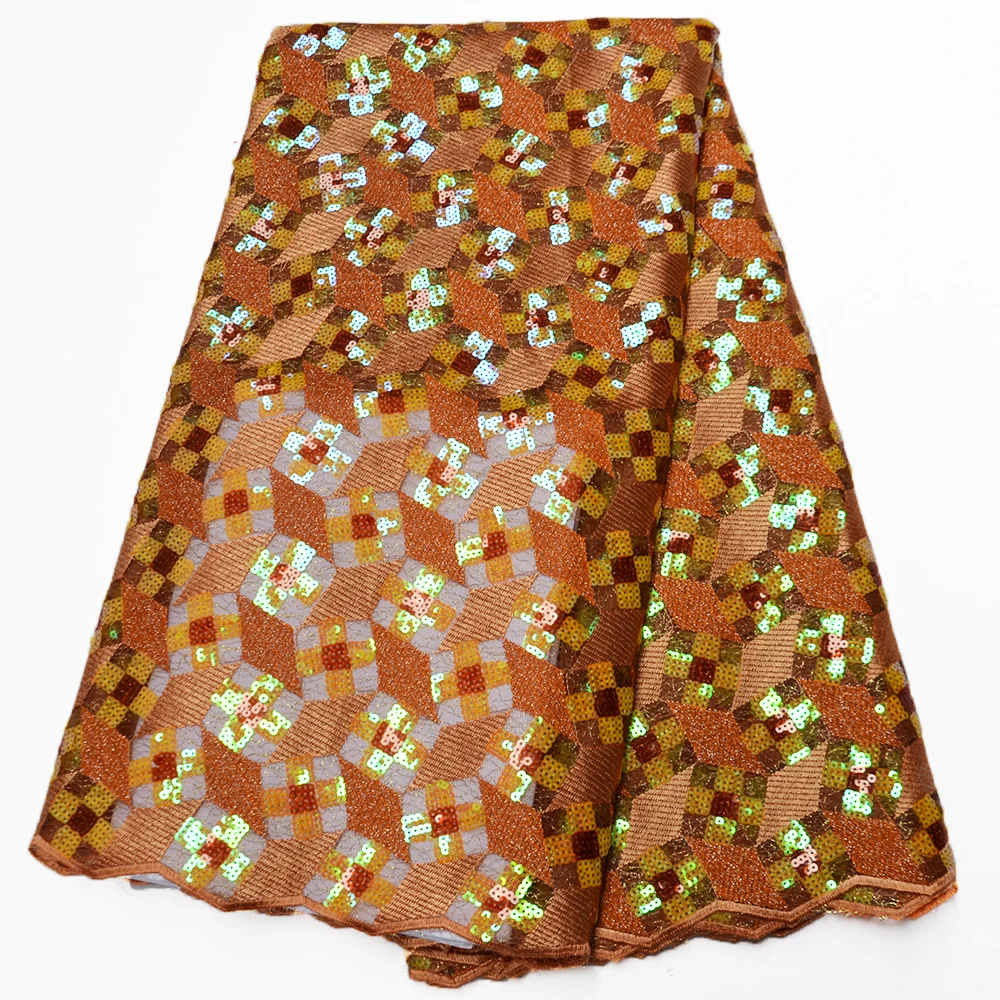 

CS Pure White With sequins High Quality Sequins French Net Lace Tulle Mesh Fabrics 3D Lace Wedding Fabrics New Products