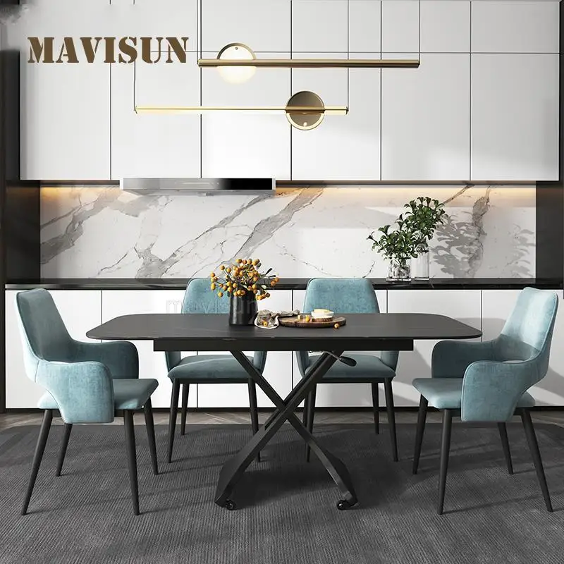 

Nordic High End Slate Lifting Kitchen Table And Chairs Combination Living Room Multifunctional Coffee Table Home Furniture