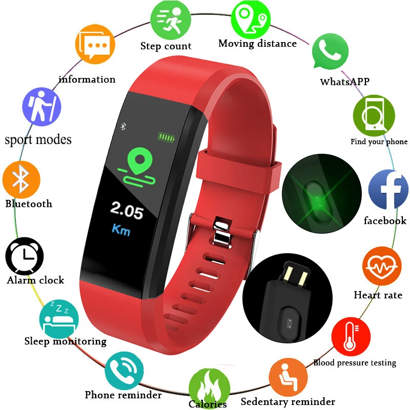 

2021 Smart Watch Men Bluetooth Waterproof Heart Rate Fitness Pedometer Electronic Digital Display Women Smart Bracelet Wristband
