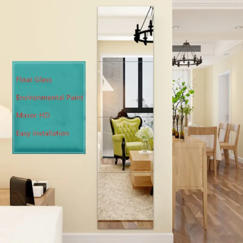 Зеркало настенное приклеенное к стене для студенческого общежития гостиной