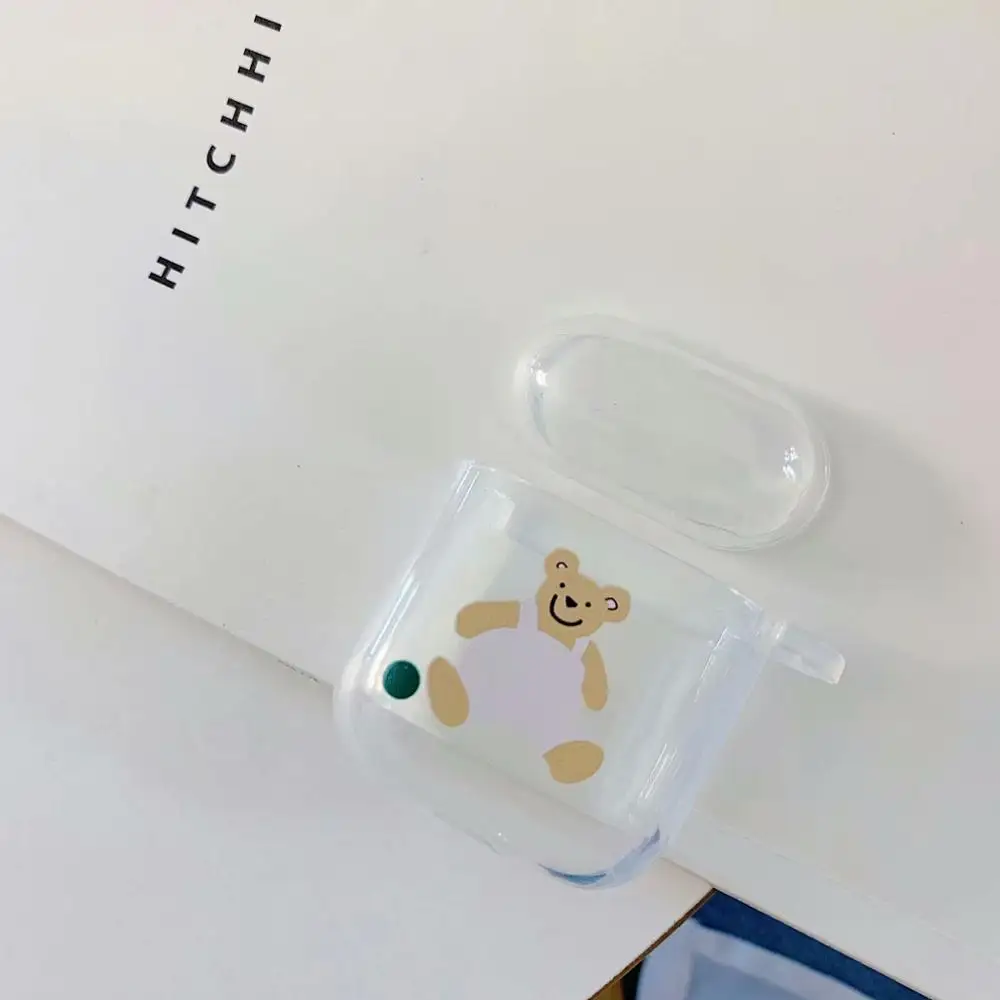 2 Для AirPods чехол с милым мультяшным медведем кроликом чехол для наушников s для Apple Airpods 2 ins стильный Забавный мягкий силиконовый защитный чехол - Цвет: 2