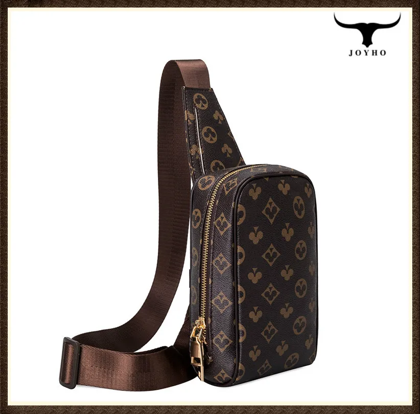 Мужская винтажная кожаная сумка Wo маленькая нагрудная Сумка слинг на плечо