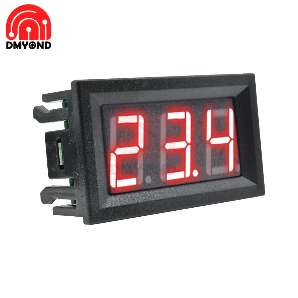 Temperature Sensor Module Meter Detector With Sensors Probe DC 5-12V 0.56&quot Thermometer LED Digital Tester Panel Gauge -50-110 C |