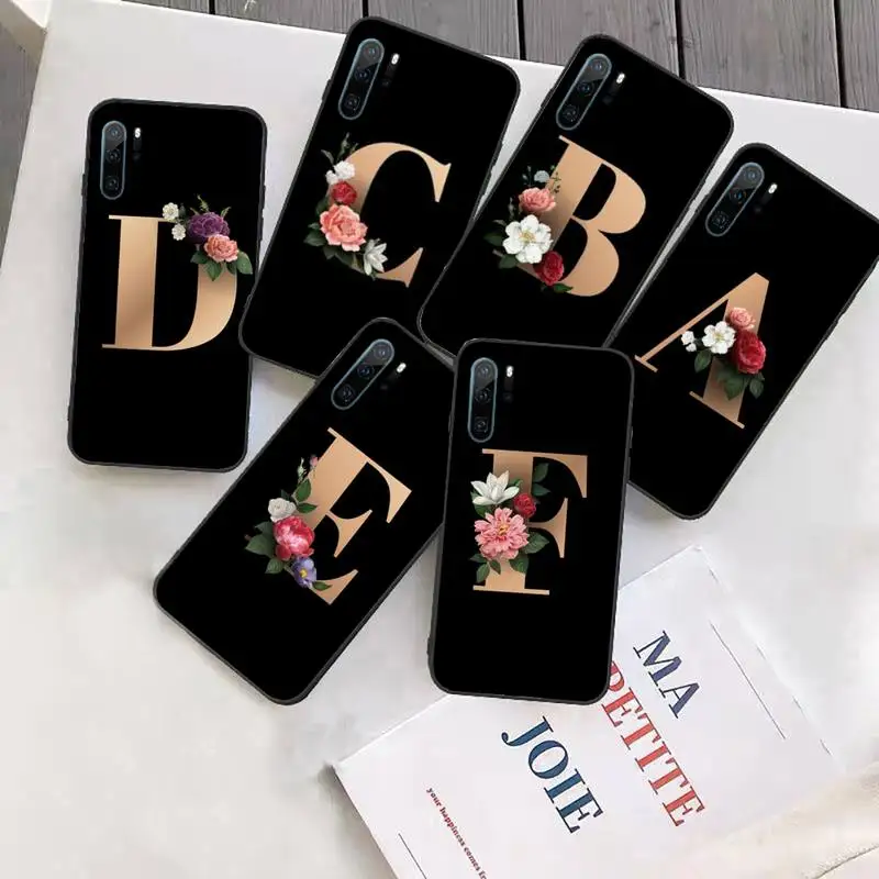 

Lovebay Customized Initial Letter Phone Case Funda For Huawei P9 P10 P20 P30 Lite 2016 2017 2019 plus pro P smart