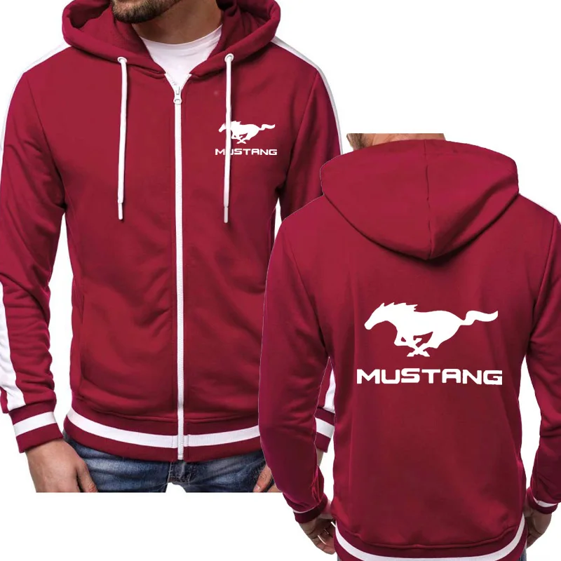 

Fashion Hoodies Men Mustang Car Logo Sweatshirt Hoody Spring Autumn Fleece Cotton Zipper Jacket Fashion Male Clothing