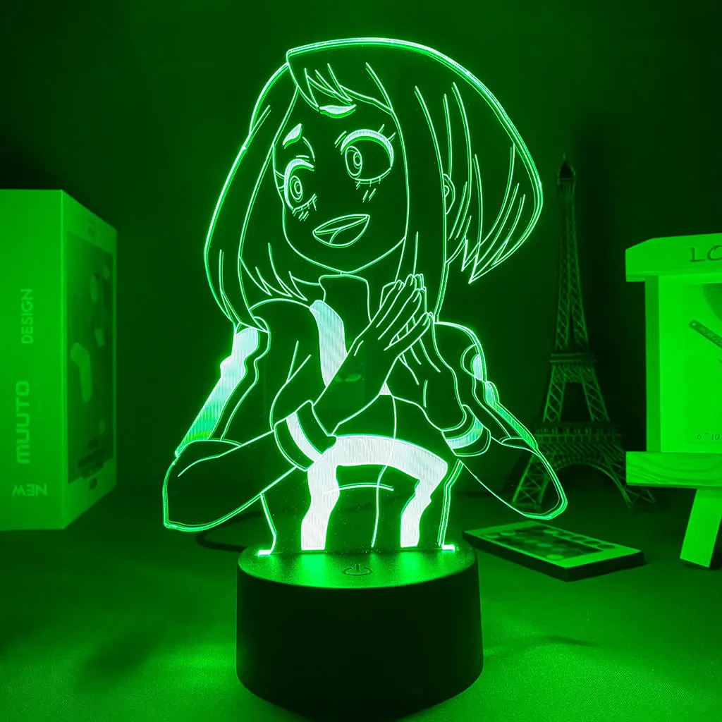

16 Colors Night light Anime My Hero Academia Ochako Uraraka Light for Bedroom Decor Lamp LED Night Light