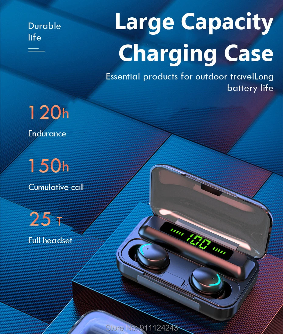 Наушники вкладыши TWS Bluetooth 5 0 гарнитура 9D стерео спортивный водонепроницаемый