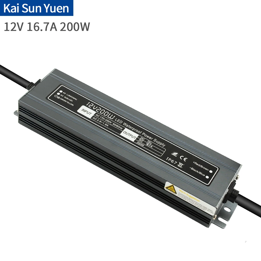 Водонепроницаемый переключение Питание AC220V для 12V16.7A200W светильник полосы город