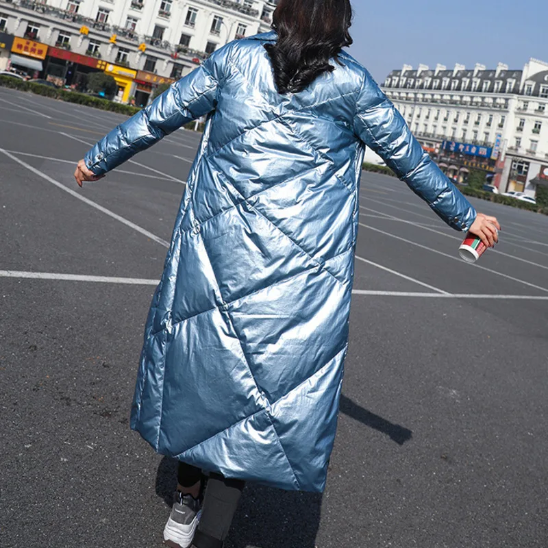 2019 однотонная парка на утином пуху Женское зимнее пальто в стиле ретро Harajuku