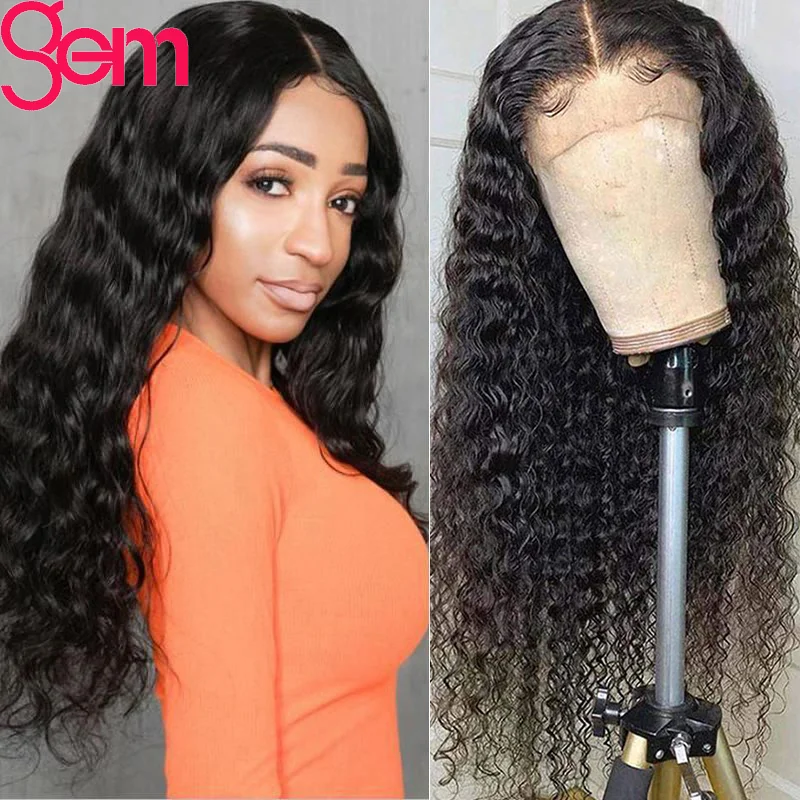 

Deep Wave 13x6 13x4 Lace Front Human Hair Wigs For Black Women Pre Plucked Brazilian HD 5x5 Swiss Lace Closure Wig 30 Inch