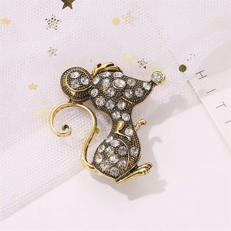 8 сезонов Новая Модная креативная Винтажная брошь в виде мыши индивидуальная