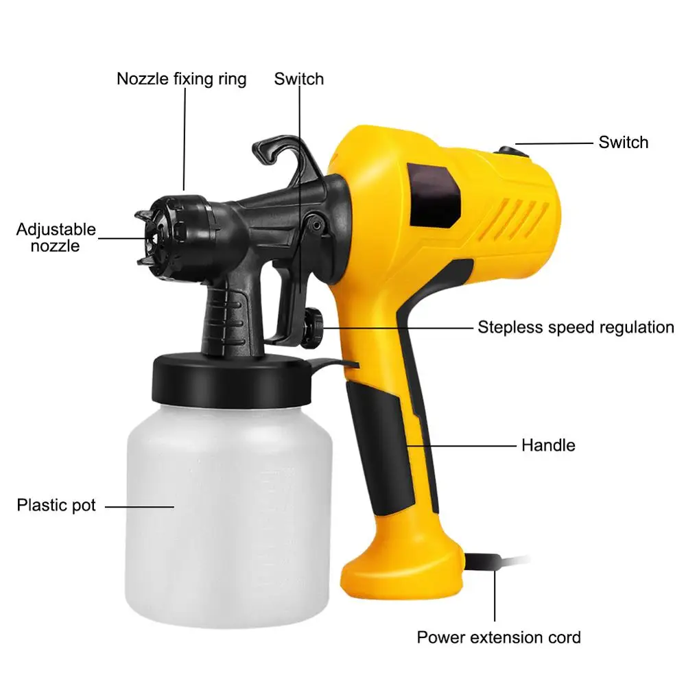 

Electric Paint Sprayer Gun Portable Spray Gun Plastic Handheld Alcohol Sprayer Adjustable Volume Low Pressure Spray Gun