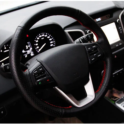 Чехол рулевого колеса автомобиля из искусственной кожи для Hyundai ix25 2014 2015 2016 Creta