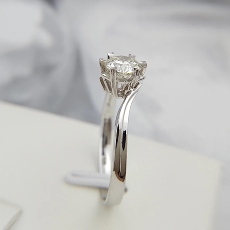 Классический Стерлинговое Серебро 925 1ct 2ct 3ct круглый блестящий разрезанный Муассанит кольцо бриллиантовое Ювелирное кольцо обручальное кольцо на головщину