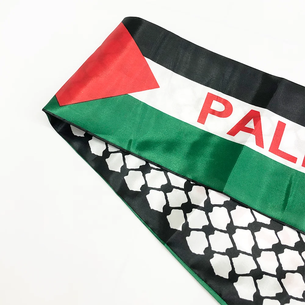 ZXZ Palestine flag 14x130cm palestine national day scarf football team Barca palestinian shawl Flag Double side Scarf |