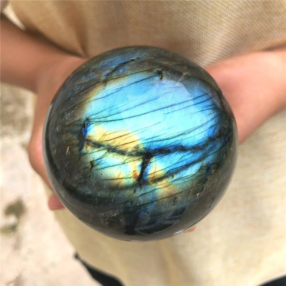

1000g Hot Selling Natural Labradorite Quartz Crystal Stone Sphere Healing Crystal Ball for Decoration