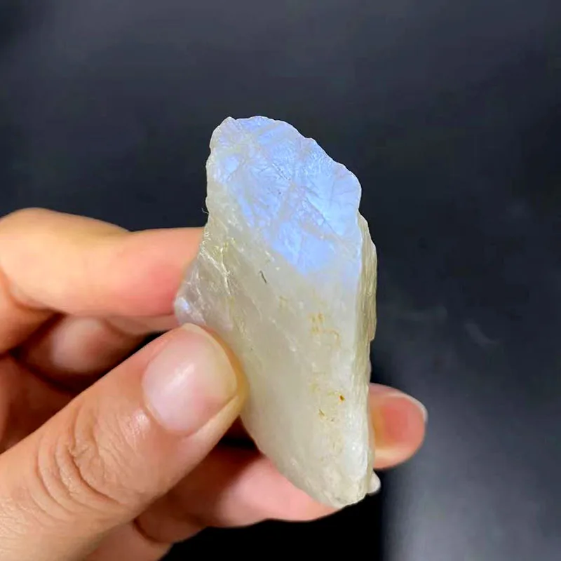 

1PC Natural Moonstone Blue Light Stones Crystal Rockstone Reiki Healing Specimen Rough Mineral Decor Collecting