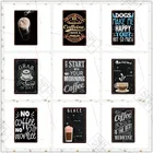 Настенный ретро-декор в виде кофейни, металлический логотип, Оловянная тарелка для кофе, украшение для стен в баре, клубе, черный фон, металлический постер, табличка