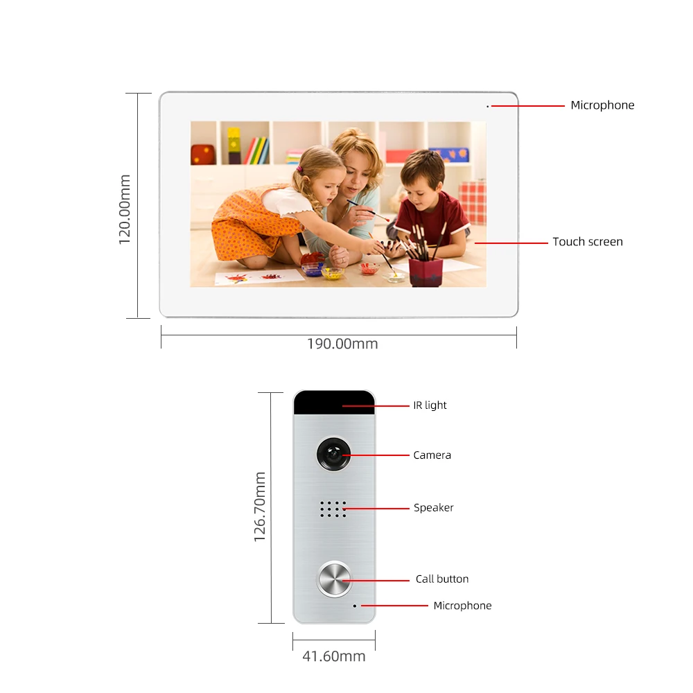 

Joytimer Home Tuya Smart Video Intercom System 1080P Full Touch Screen Video Door Phone 130Â° Super Wide-Angle Camera