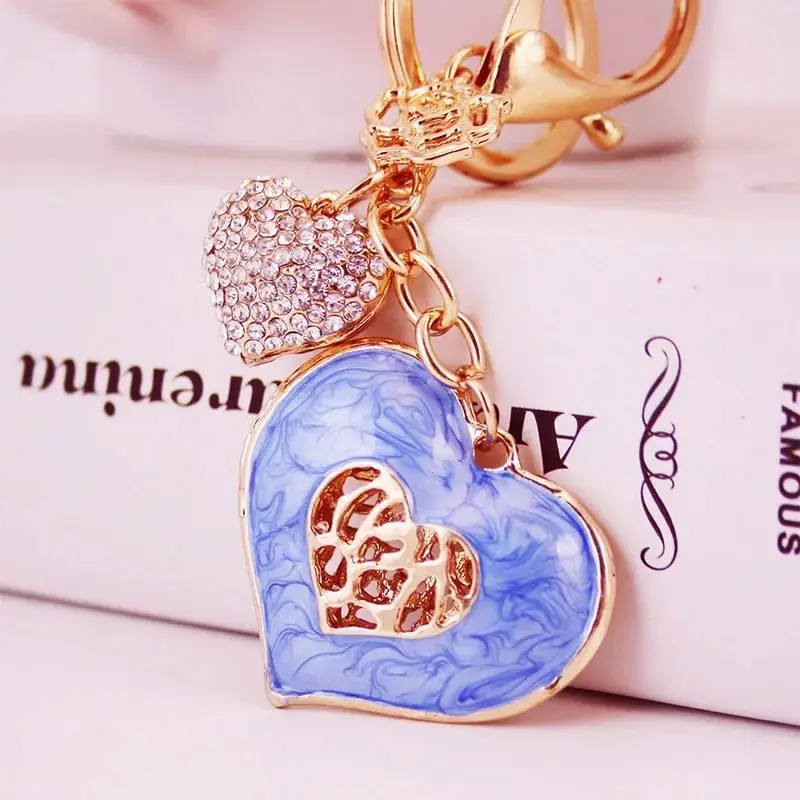 Новый креативный Кристальный брелок любовь подарок для пары ключей в автомобиле