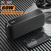 insma s600 60w wireless bluetooth speaker ipx5 waterproof tws 15h playing time voice assistant extra bass subwoofer speaker