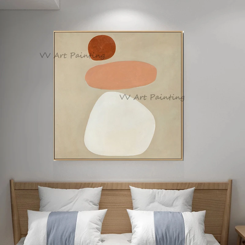 

Handmade Best Orange Circle Oil Painting Canvas Acrylic Wall Hand-painted Simple Home Quadros Decoracion For Living Room Gifts