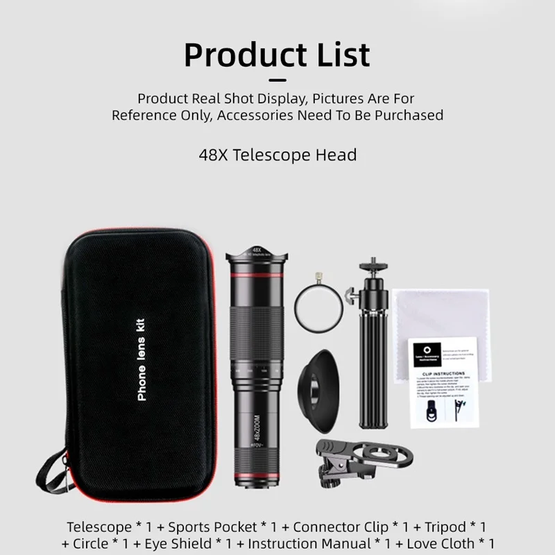 Tongdaytech 48X зум-объектив для телефона портативная камера макрообъективы Iphone 12 11 Pro Max