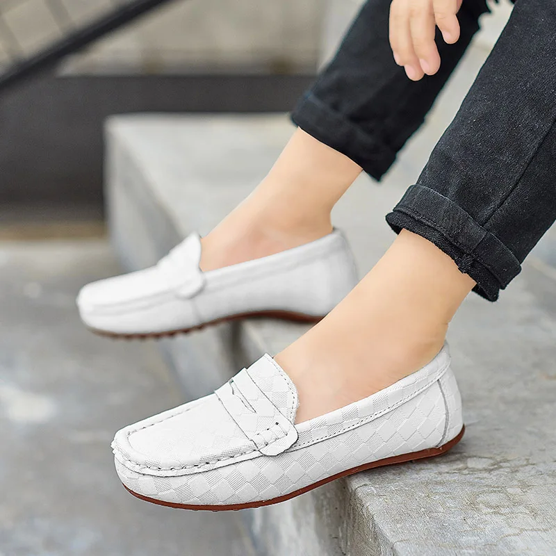 Туфли детские из натуральной кожи лоферы для девочек модные кроссовки