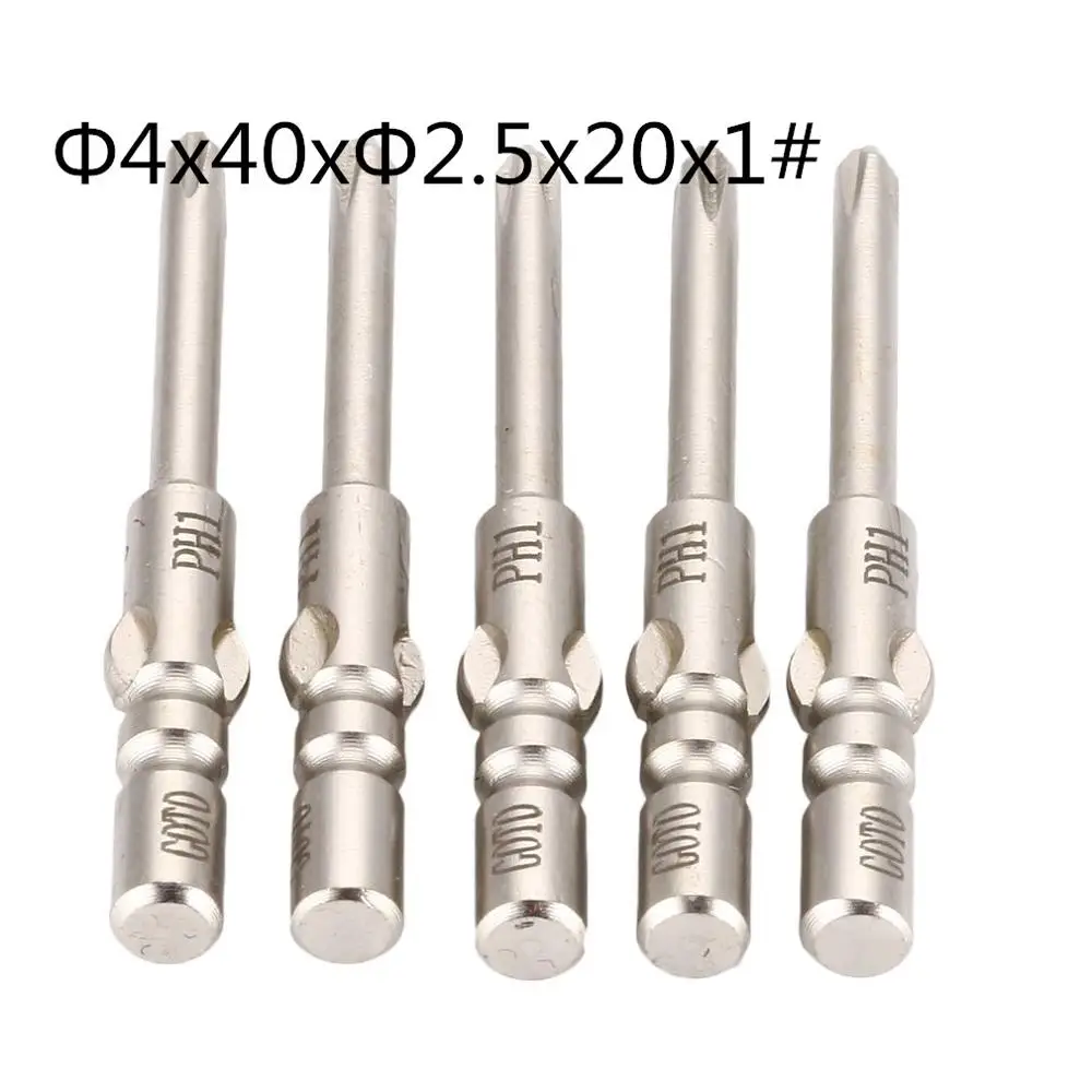 Белый 5Pcs S2 Steel Magnetic Precision Philips Screwdriver Bits Set Cross Tip Hex Screwdriver Screw Hand Repair Opening Tools - Цвет: Белый
