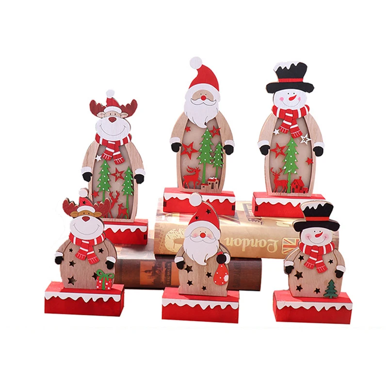 

Рождественские украшения, деревянный лось, снеговик, окрашенные украшения, сделай сам, поделки, настольные праздничные украшения, украшени...