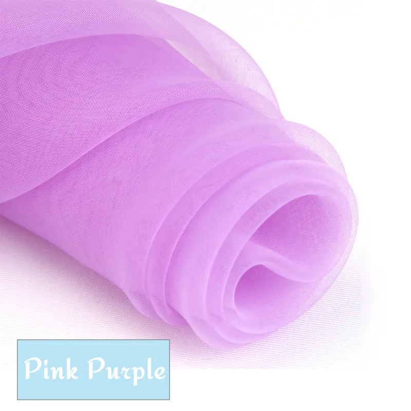 Pink Purple 75 см/1 метр Eugene марлевая ткань черно-белая свадебная марлевая сетка Прозрачный жесткий газ, кружево, ткань шифон ткань - Цвет: Pink Purple