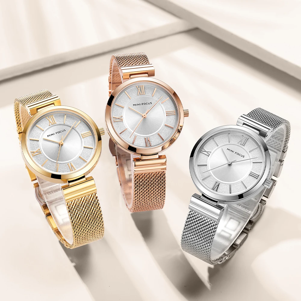 Бренд MINI FOCUS синие кварцевые женские часы люксовый бренд водонепроницаемые