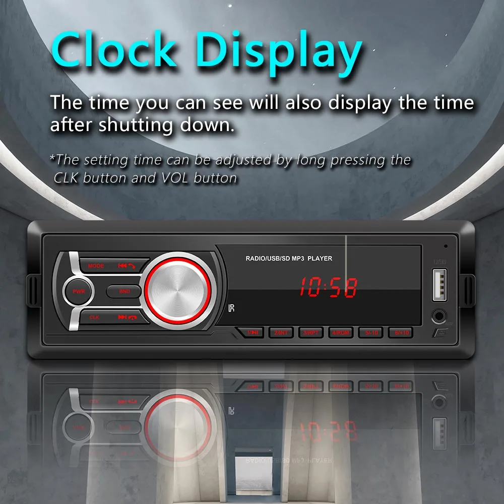 Автомагнитола Bluetooth 4 0 аудио стерео с дистанционным управлением цифровой USB/SD AUX
