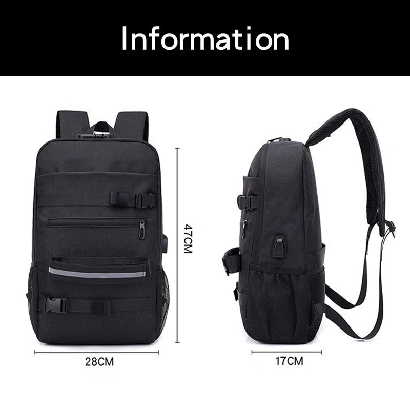 Рюкзак для скейтборда сумка через плечо с защитой от кражи кодовым замком и