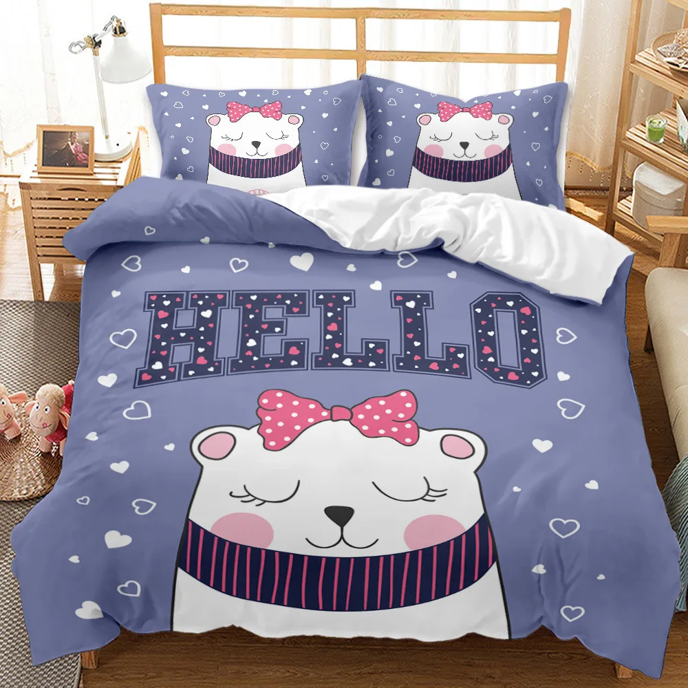 

Cartoon Cats Bedding Sets American Singer Quilt Bed Cover Duvet Cover Pillow Case 2-3 Pieces Sets Adult Children SHENSU