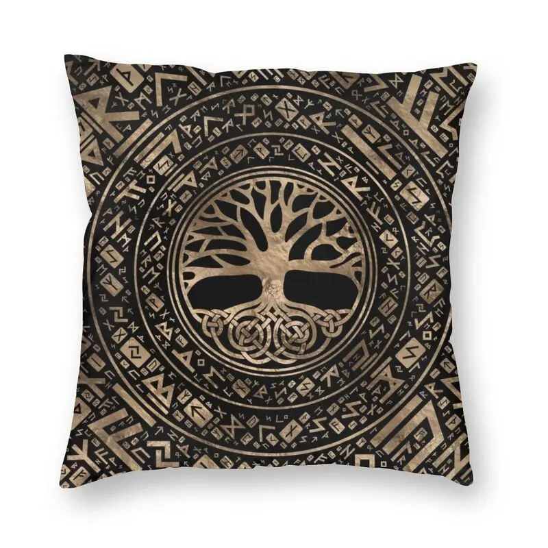 

Tree Of Life Yggdrasil Runic Pattern Viking Cushion Cover Vikings Floor Pillow Case for Living Room Pillowcase Home Decoration