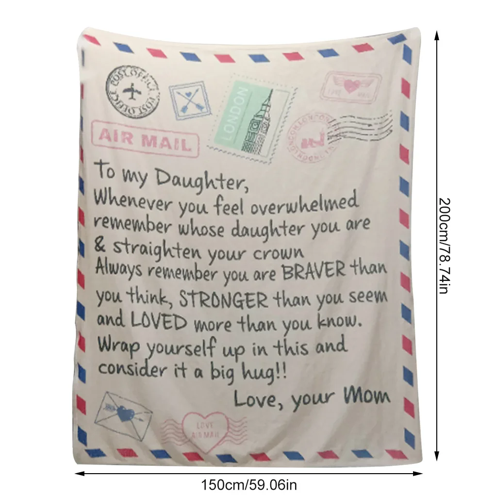 

Flannel Throw Blanket Letter Printed Quilts Air Mail 3d Print Keep Warm Sofa Child Blanket Home Textiles Dreamlike Family Gift