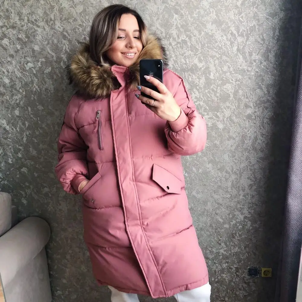 NEEDBO Long Winter Jacket Women Fur Coat Parka Casual Thick Oversize Woman Winter Coat Jacket Padded Outwear  Warm Puffer Jacket