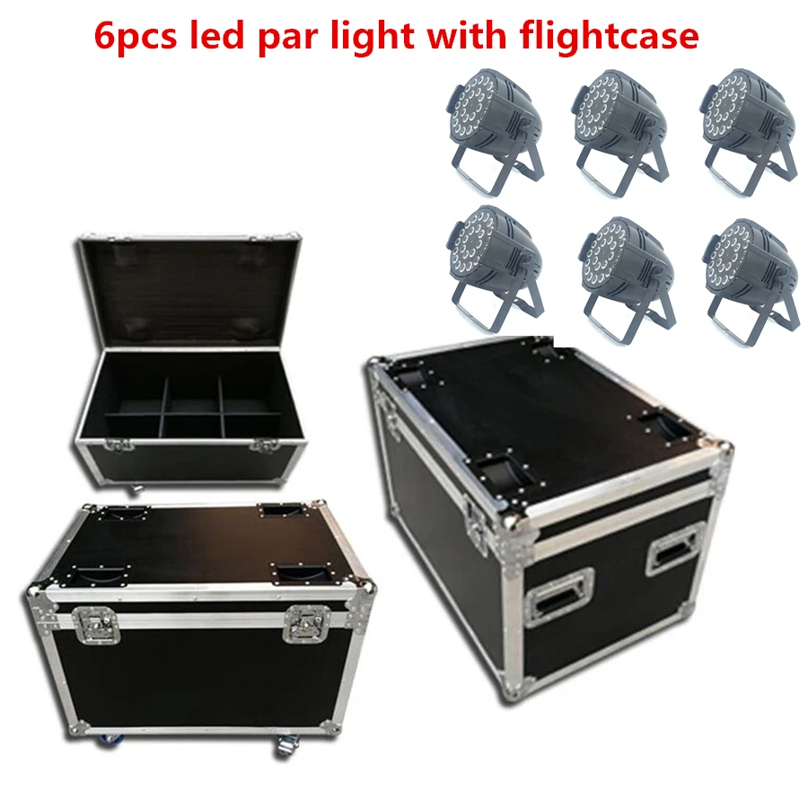 

Flight Case with 6pcs 24x18W led par light rgbwa uv 6in1 dj equipment disco stage effects LED wash light RGBW 4in1 par light